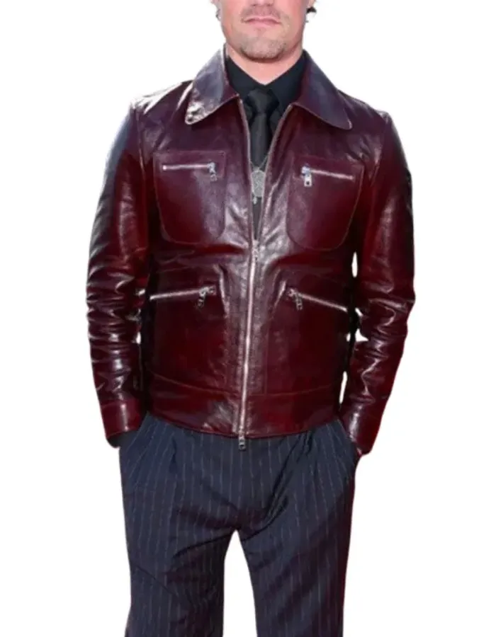 TOP GUN MAVERICK JAKE PICKING LEATHER JACKET TOP GUN MAVERICK JAKE PICKING LEATHER JACKET