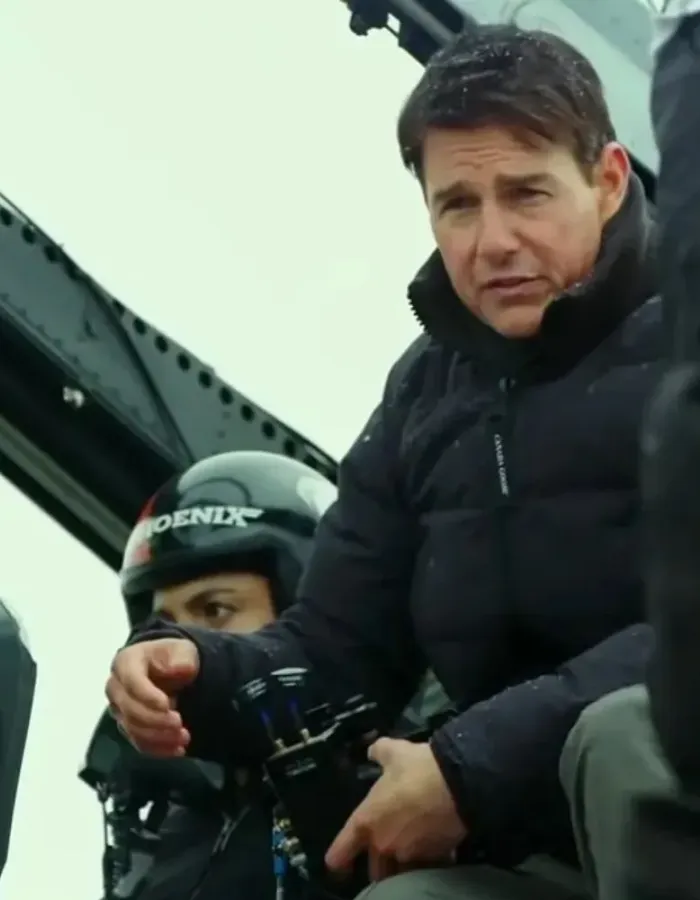 TOP GUN MAVERICK TOM CRUISE BLACK PUFFER JACKET