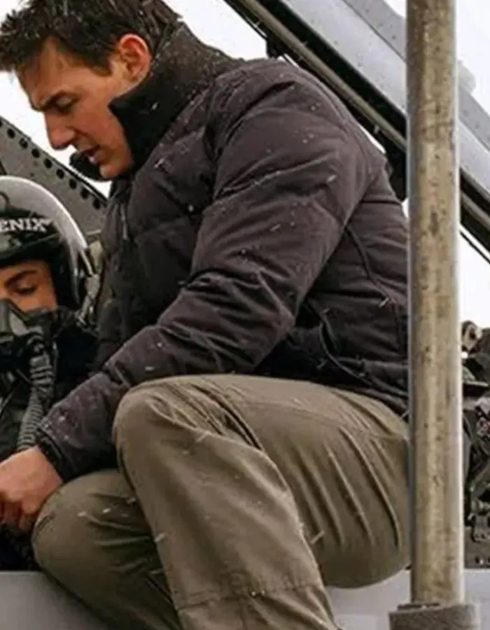 TOP GUN MAVERICK TOM CRUISE BLACK PUFFER JACKET