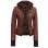 Tralee Womens Dark Brown Leather Bomber Jacket