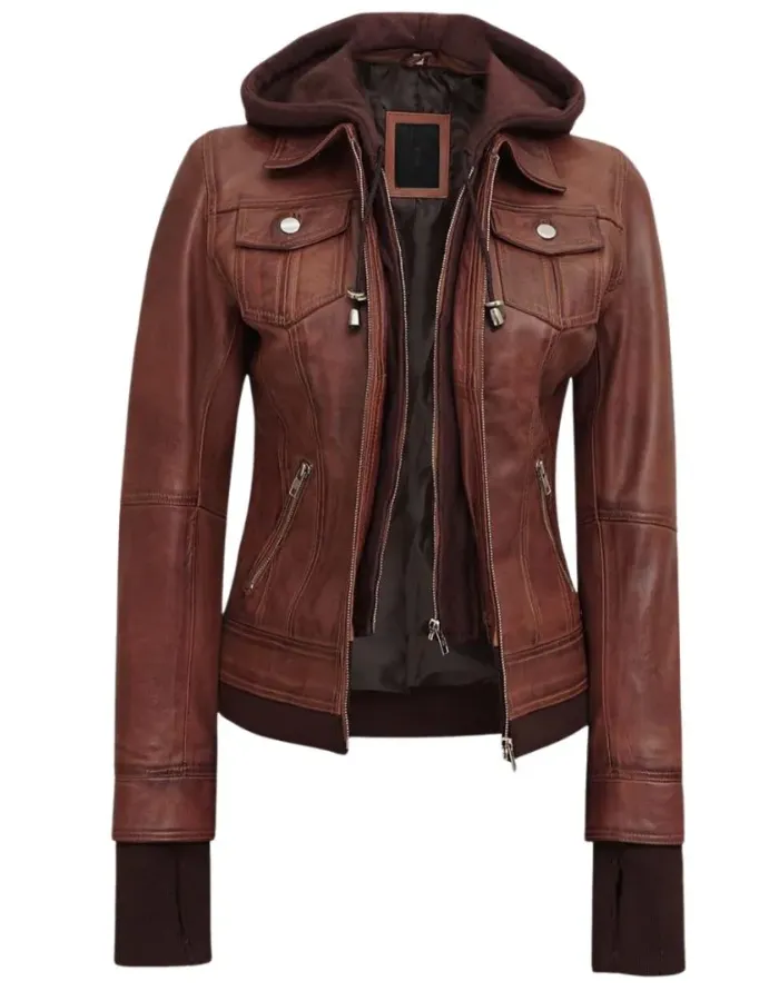 Tralee Womens Dark Brown Leather Bomber Jacket Tralee Womens Dark Brown Leather Bomber Jacket