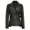 Victoria Women's Black Asymmetrical Belted Moto Leather Jacket