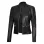 Wanda Womens Fitted Black Biker Leather Jacket