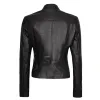 Wanda Womens Fitted Black Biker Leather Jacket Wanda Womens Fitted Black Biker Leather Jacket