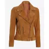 Women's Asymmetrical Brown Suede Leather Biker Jacket Women's Asymmetrical Brown Suede Leather Biker Jacket