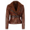Womens Asymmetrical Brown Sherpa Shearling Leather Jacket