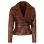 Womens Asymmetrical Brown Sherpa Shearling Leather Jacket