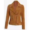 Women's Asymmetrical Brown Suede Leather Biker Jacket Women's Asymmetrical Brown Suede Leather Biker Jacket