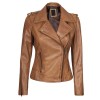 Women's Asymmetrical Leather Camel Brown Biker Jacket Women's Asymmetrical Leather Camel Brown Biker Jacket