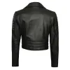 Women's Asymmetrical Cropped Moto Black Leather Jacket Women's Asymmetrical Cropped Moto Black Leather Jacket