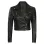 Women's Asymmetrical Cropped Moto Black Leather Jacket
