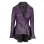 Womens Asymmetrical Purple Peplum Leather Jacket