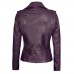 Women's Asymmetrical Purple Motorcycle Leather Jacket