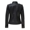 Women's Black Moto Style Slim Fit Leather Jacket