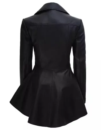 Womens Black Peplum Leather Jacket