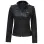Women's Black Moto Style Slim Fit Leather Jacket