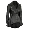 Women's Black Peplum Asymmetrical Leather Jacket Women's Black Peplum Asymmetrical Leather Jacket