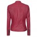 Cafe Racer Women's Slim Fit Pink Leather Jacket