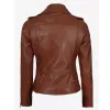 Amber Women's Cognac Brown Asymmetrical Leather Jacket Amber Women's Cognac Brown Asymmetrical Leather Jacket