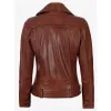 Womens Asymmetrical Cognac Brown Leather Motorcycle Jacket Womens Asymmetrical Cognac Brown Leather Motorcycle Jacket