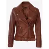 Womens Asymmetrical Cognac Brown Leather Motorcycle Jacket Womens Asymmetrical Cognac Brown Leather Motorcycle Jacket