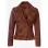 Womens Asymmetrical Cognac Brown Leather Motorcycle Jacket