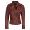 Cognac Brown Womens Asymmetrical Leather Biker Jacket