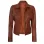 Womens Cognac Brown Trucker Leather Jacket