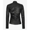 Women's Black Crocodile Textured Leather Jacket