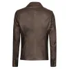 Women's Kim Double Breasted Rub-Off Brown Leather Blazer