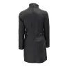 Women's Black Fur Hooded Trench Leather Coat