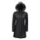 Women's Black Fur Hooded Trench Leather Coat