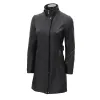 Women's Black Fur Hooded Trench Leather Coat