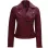 Kimberley Womens Maroon Asymmetrical Leather Biker Jacket