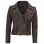 Women's Nellie Cropped Dark Brown Rub-Off Leather Jacket