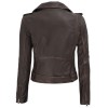 Women's Nellie Cropped Dark Brown Rub-Off Leather Jacket