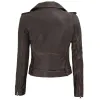 Women's Nellie Cropped Dark Brown Rub-Off Leather Jacket