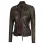Womens Quilted Dark Brown Leather Motorcycle Jacket