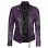 Womens Real Leather Purple Motorcycle Jacket