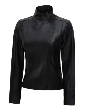 Women's Black Slim Fit Real Leather Jacket