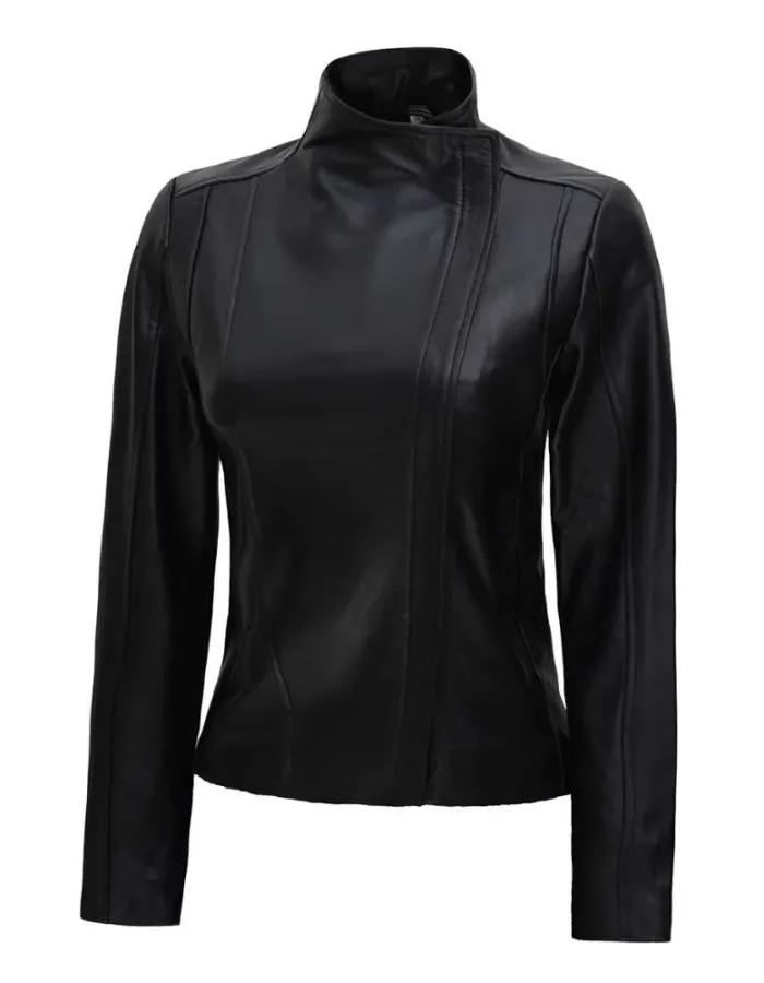 Women's Black Slim Fit Real Leather Jacket Women's Black Slim Fit Real Leather Jacket