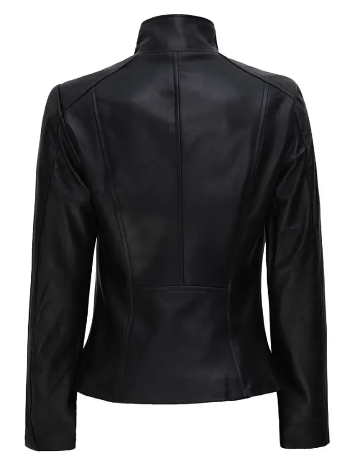 Women's Black Slim Fit Real Leather Jacket Women's Black Slim Fit Real Leather Jacket