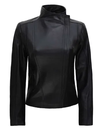 Women's Black Slim Fit Real Leather Jacket