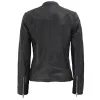 Women's Black Textured Slim Fit Leather Jacket Women's Black Textured Slim Fit Leather Jacket