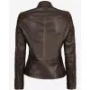 Womens Slim-Fit Vintage Dark Brown Distressed Leather Jacket Womens Slim-Fit Vintage Dark Brown Distressed Leather Jacket