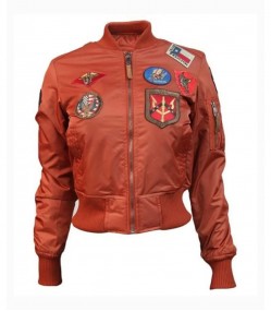 WOMEN’S TOP GUN MA-1 RUST BOMBER JACKET