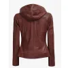 Womens Top Notch Asymmetrical Brown Moto Leather Jacket