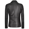Women's Two Button Black Leather Blazer Women's Two Button Black Leather Blazer