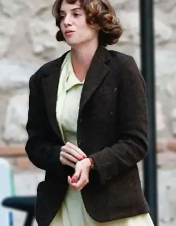 Asteroid City Maya Hawke Brown Wool Blazer