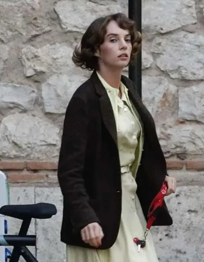 Asteroid City Maya Hawke Brown Wool Blazer